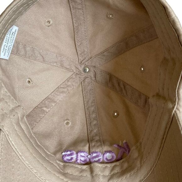 Kosas Brand Baseball Hat Cap Tan Lilac Embroidered Adjustable One Size Neutral - Picture 8 of 10